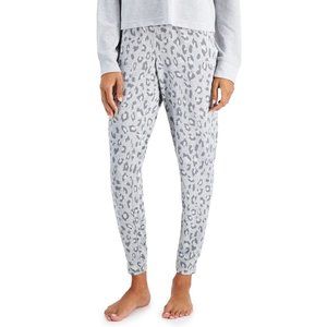 Pajama Jogger Pants Size M Jenni Women's Ribbed Gray Leopard Print
